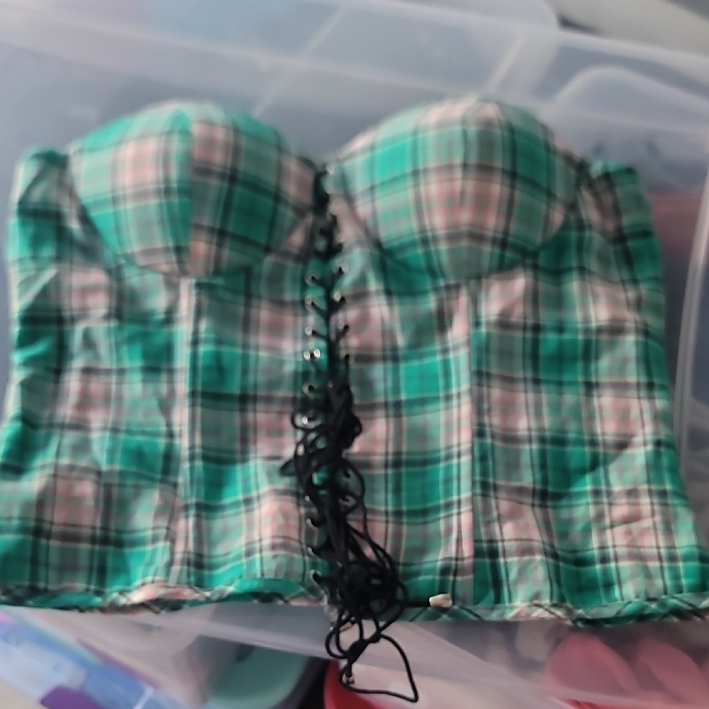 Plaid Corset Top